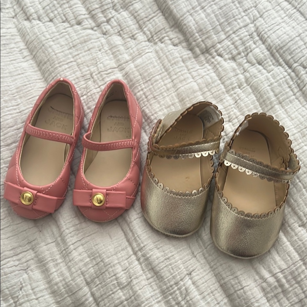 Janie and Jack Pink and Gold Dress Shoes Ballet Flats